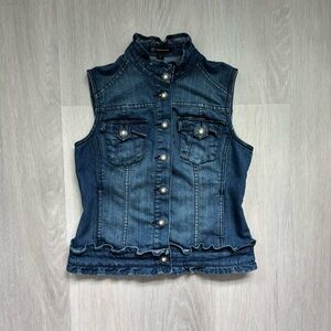 vintage denim military vest by inc international concepts